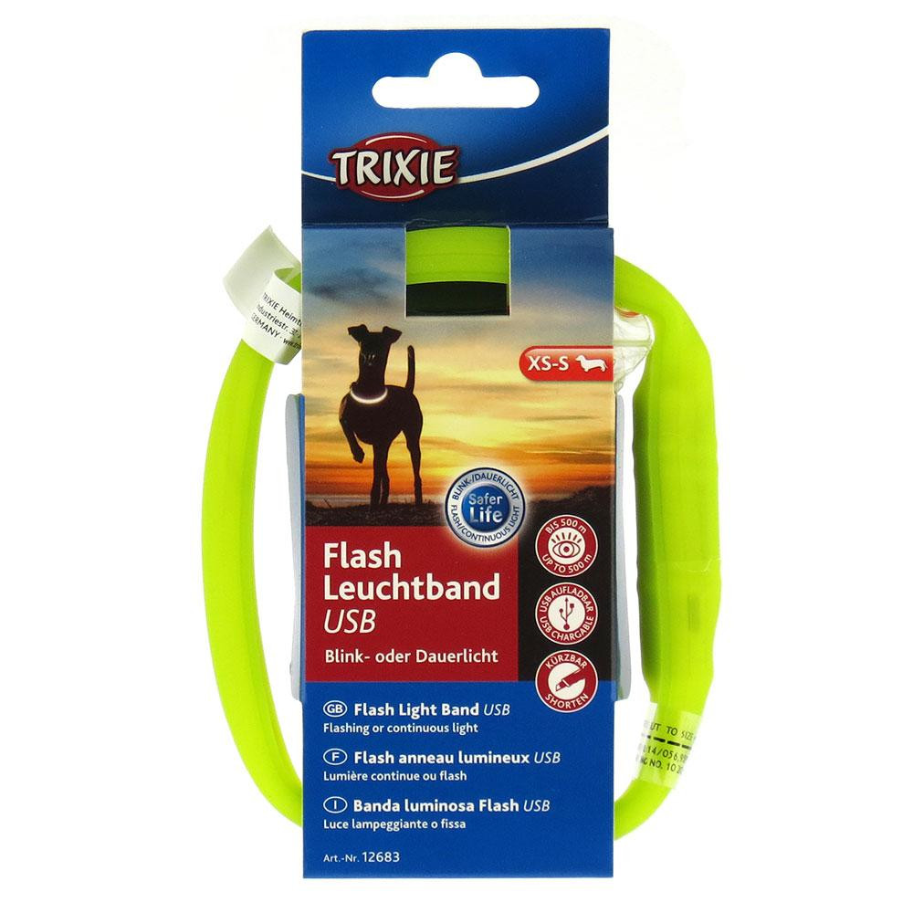 Trixie Flash Light Band USB – светещ нашийник 50 см. жълт