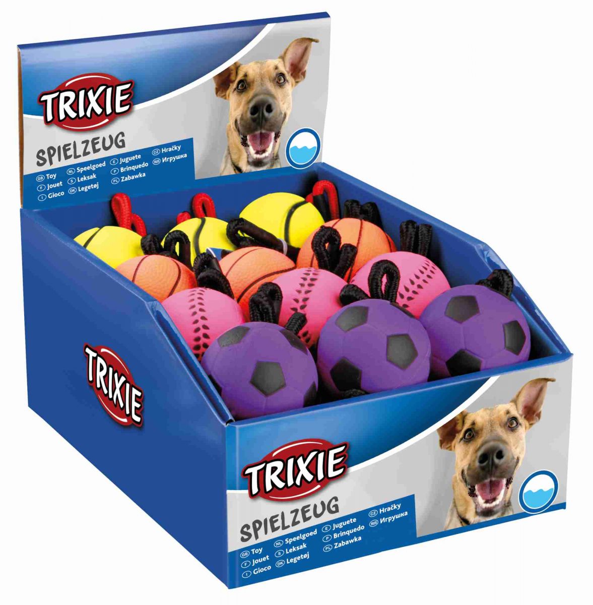 Trixie Спортна топка с въже – ø 6/30 cм
