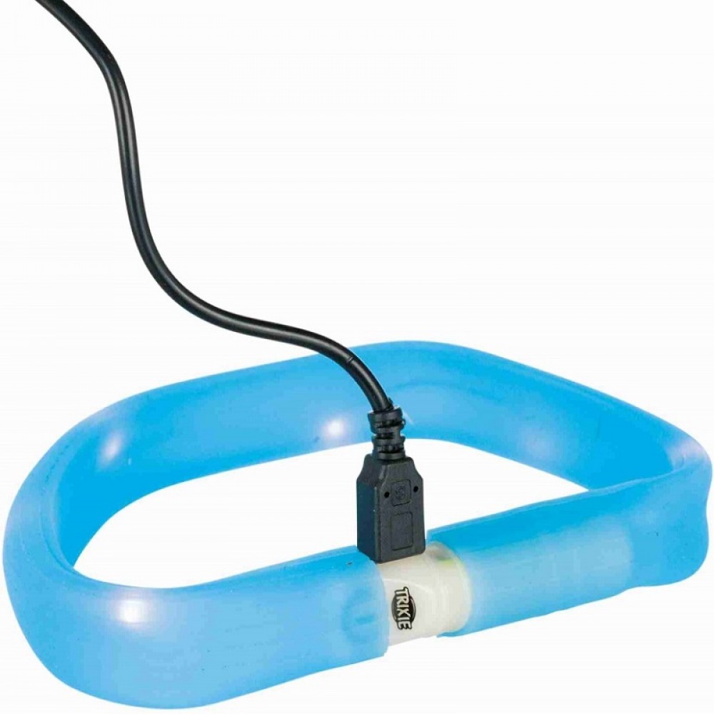 Trixie Flash Light Band USB – светещ нашийник 70 см. син